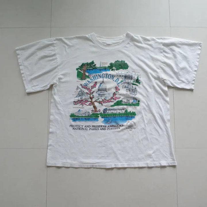 [SOLD OUT] 90s 빈티지 수소봉제 워싱턴 D.C. 티셔츠 MADE IN USA