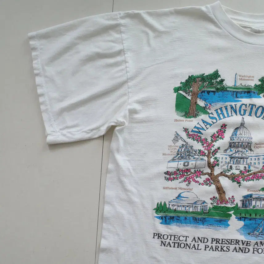 [SOLD OUT] 90s 빈티지 수소봉제 워싱턴 D.C. 티셔츠 MADE IN USA