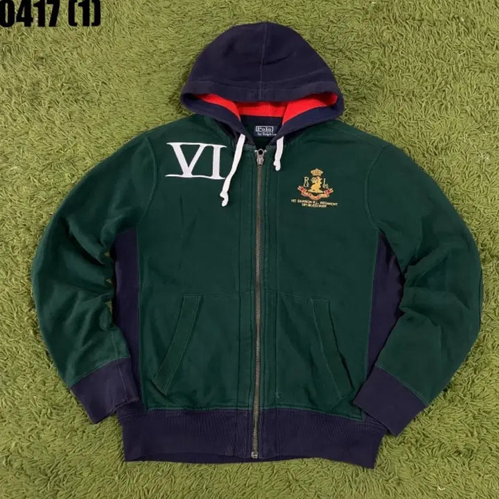 [BUNJANG] Polo Ralph Lauren Two-Tone Hooded Zip-up Jacket / 폴로 랄프로렌 후드집업 그린 네이비 M