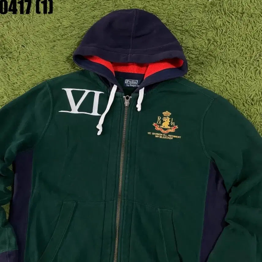 [BUNJANG] Polo Ralph Lauren Two-Tone Hooded Zip-up Jacket / 폴로 랄프로렌 후드집업 그린 네이비 M