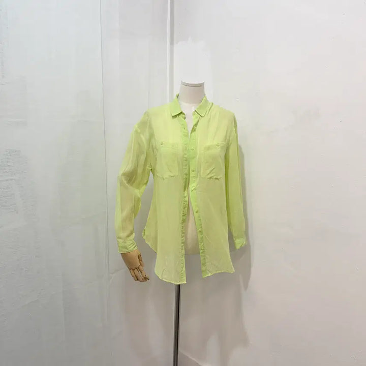 [SOLD OUT] (S)미쏘 살안타템 형광연두셔츠 썸머셔츠 3360