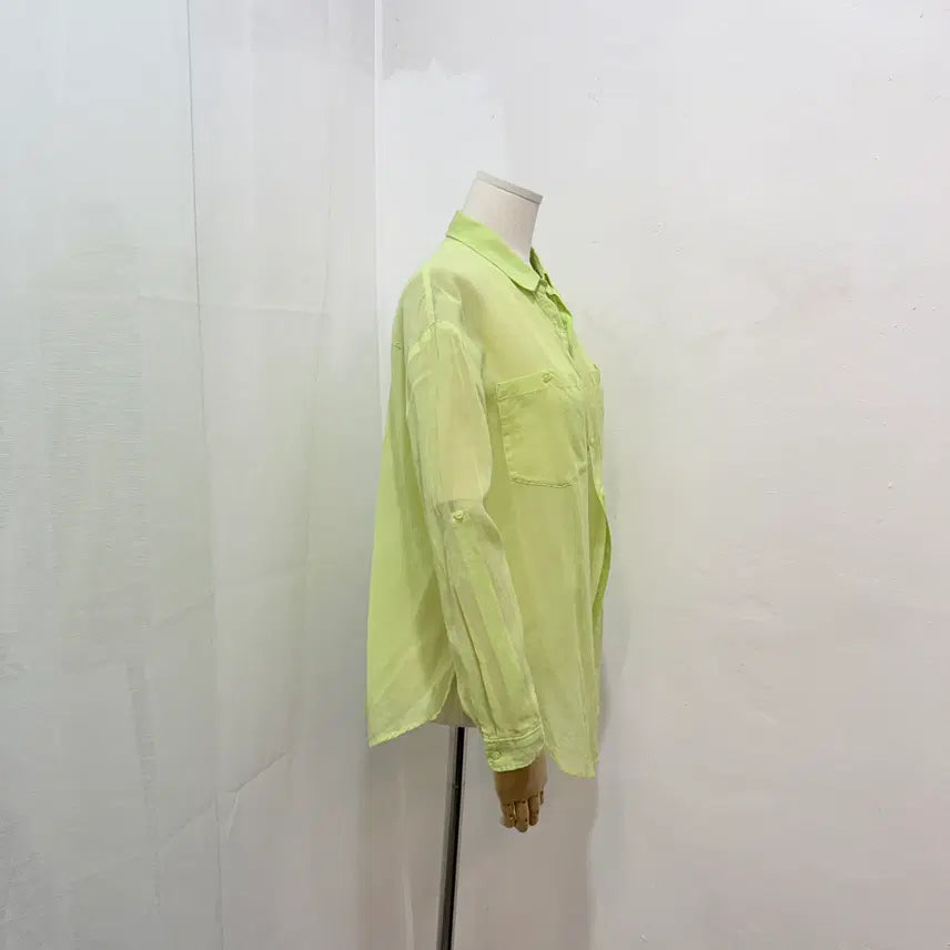 [SOLD OUT] (S)미쏘 살안타템 형광연두셔츠 썸머셔츠 3360