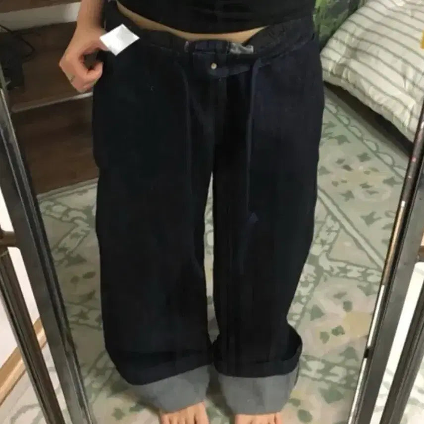 [BUNJANG] Miwaifu Vintage Washed Pink Denim Low-Rise Jeans / 미와이후 빈티지 워싱 진 핑크 데님 팬츠 로우라이즈 무신사