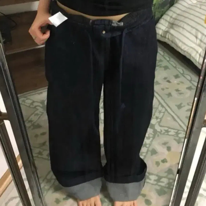 [BUNJANG] Miwaifu Vintage Washed Pink Denim Low-Rise Jeans / 미와이후 빈티지 워싱 진 핑크 데님 팬츠 로우라이즈 무신사