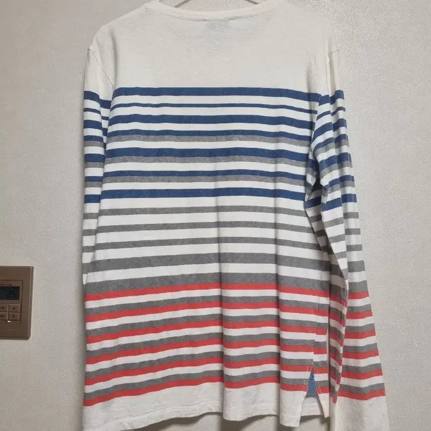 [BUNJANG] TIME White Striped Long Sleeve Shirt / TIME 타임 흰색 스트라이프 긴팔 티셔츠 21번