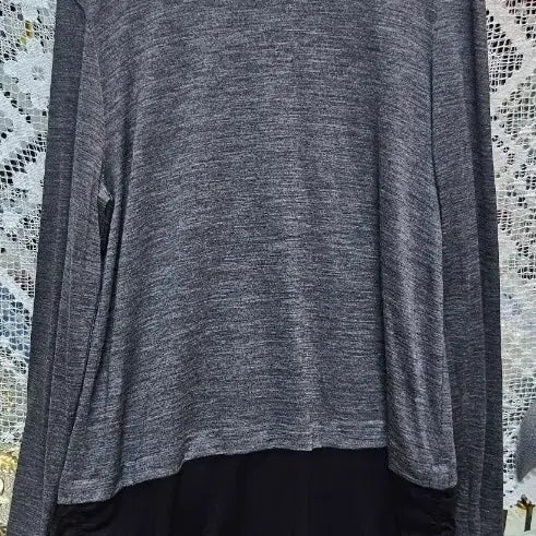 [BUNJANG] Daks Gray/Black Turtleneck Long T-Shirt / 닥스회색/블랙 터틀넥 롱티 셔츠