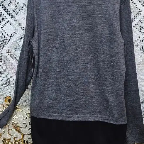 [BUNJANG] Daks Gray/Black Turtleneck Long T-Shirt / 닥스회색/블랙 터틀넥 롱티 셔츠