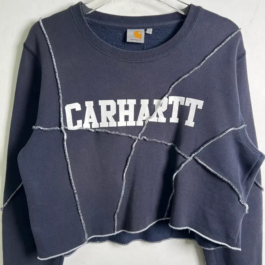 [BUNJANG] Carhartt Black Crop Sweatshirt L / Carhartt 칼하트 블랙 크롭 맨투맨 L