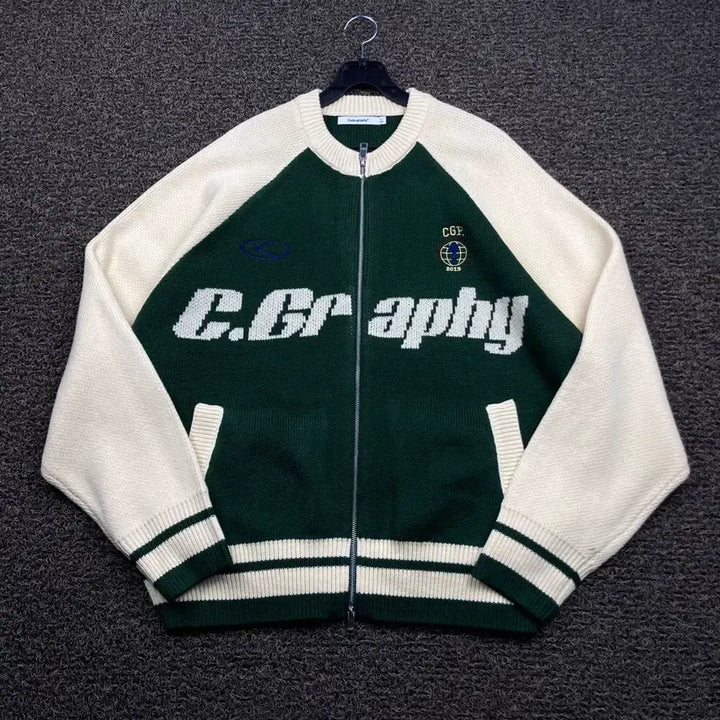 [BUNJANG] Code:Graphy Sporty Raglan Knit Zip-up / 코드그라피 스포티 나그랑 니트집업