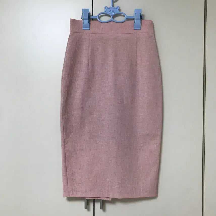 [BUNJANG] ADELE Pink Tweed Long Skirt / 새) ADELE 핑크 린넨 트위드 롱 스커트