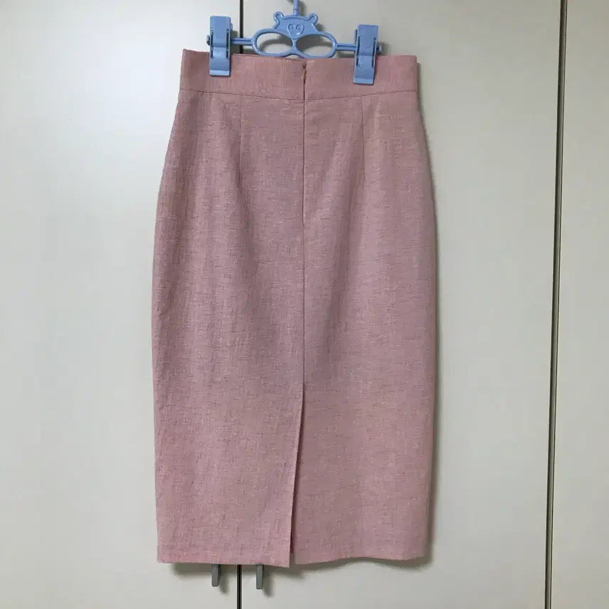 [BUNJANG] ADELE Pink Tweed Long Skirt / 새) ADELE 핑크 린넨 트위드 롱 스커트