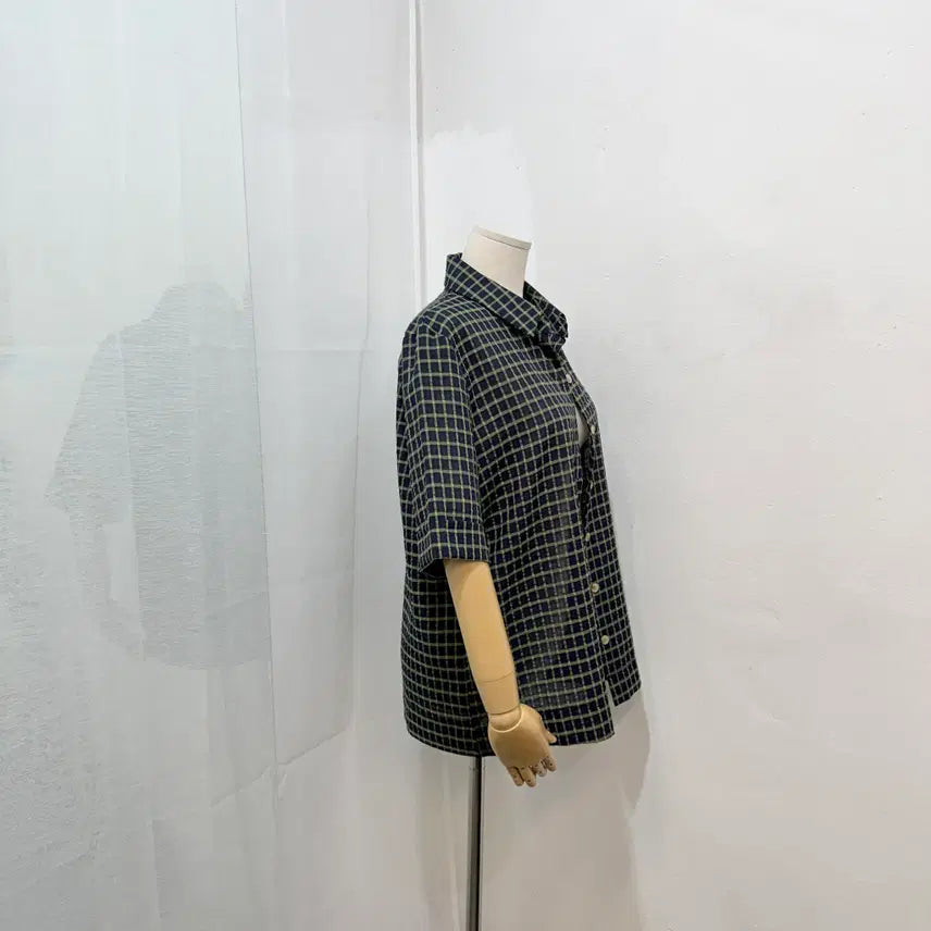 [BUNJANG] Unbranded Checkered Short Sleeve Shirt / 시원한 체크반팔셔츠 체크남방 반팔남방 3442