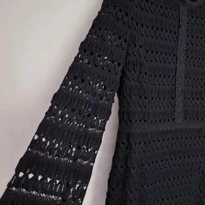 [BUNJANG] ENC Black Crochet Lace Midi Dress / ENC 블랙 크로셰 레이스 원피스 55사이즈