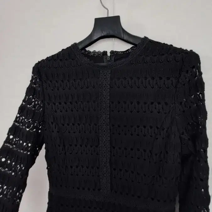 [BUNJANG] ENC Black Crochet Lace Midi Dress / ENC 블랙 크로셰 레이스 원피스 55사이즈