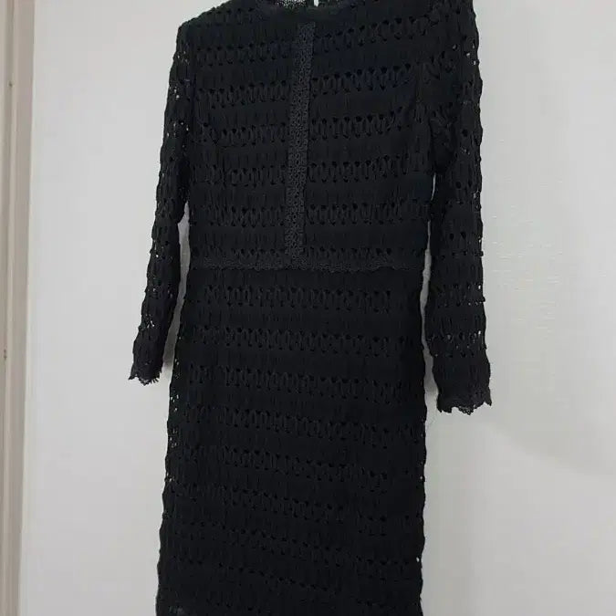 [BUNJANG] ENC Black Crochet Lace Midi Dress / ENC 블랙 크로셰 레이스 원피스 55사이즈