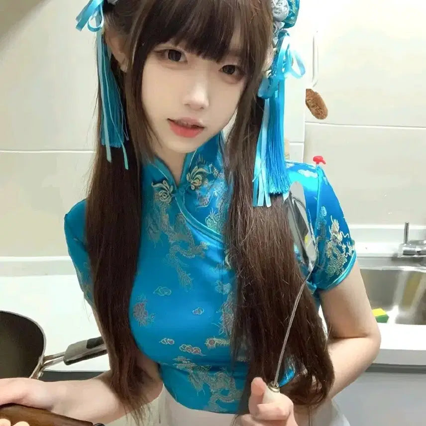 [BUNJANG] Chun-Li Cheongsam Full Set Rental / 졸사 치파오 풀세트 대여/착샷o보증금x) 졸업사진 컨셉사진 춘리