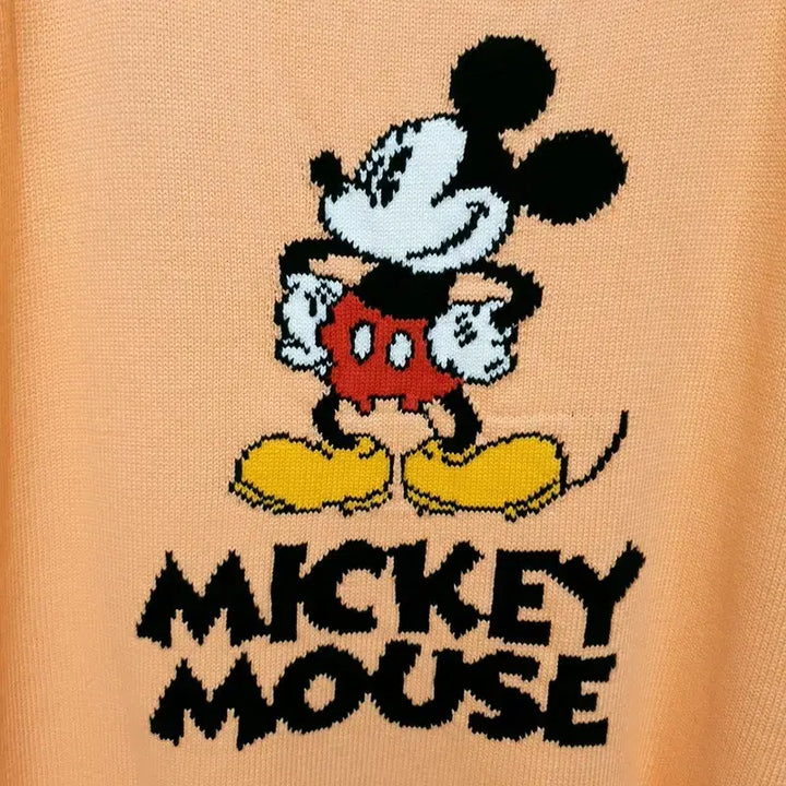 [BUNJANG] Disney Mickey Mouse Embroidered Oversized Knit Vest / 디즈니 미키마우스 자수 오버핏 니트 조끼 F_M2053