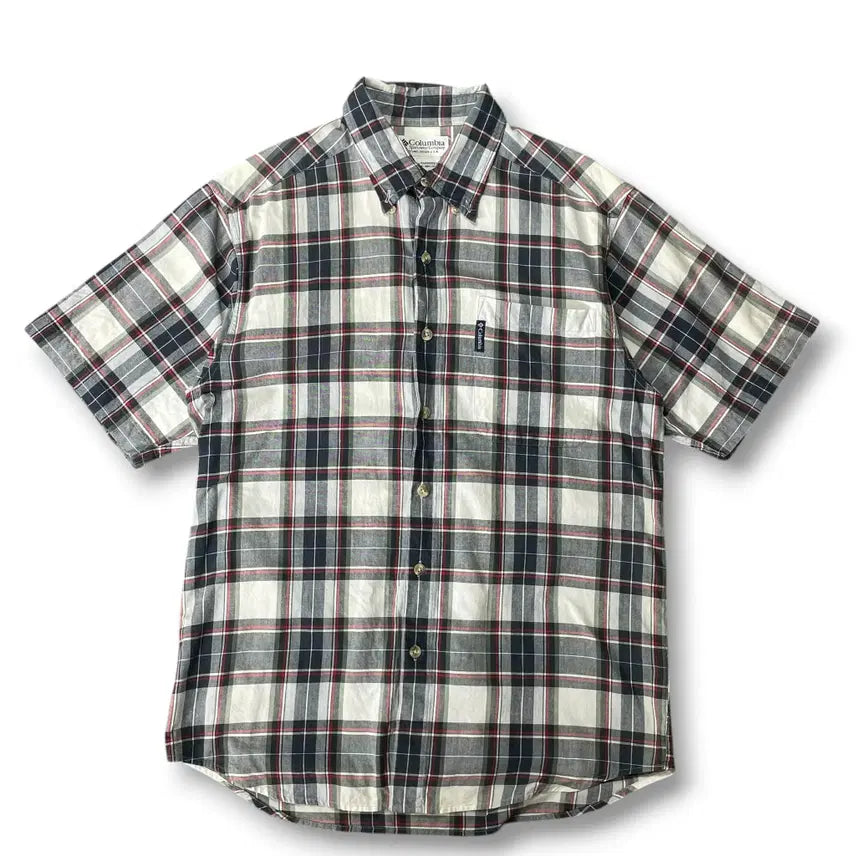 [BUNJANG] Columbia One Pocket Checkered Short Sleeve Shirt - Size S / 컬럼비아 원포켓 체크 반팔셔츠 S