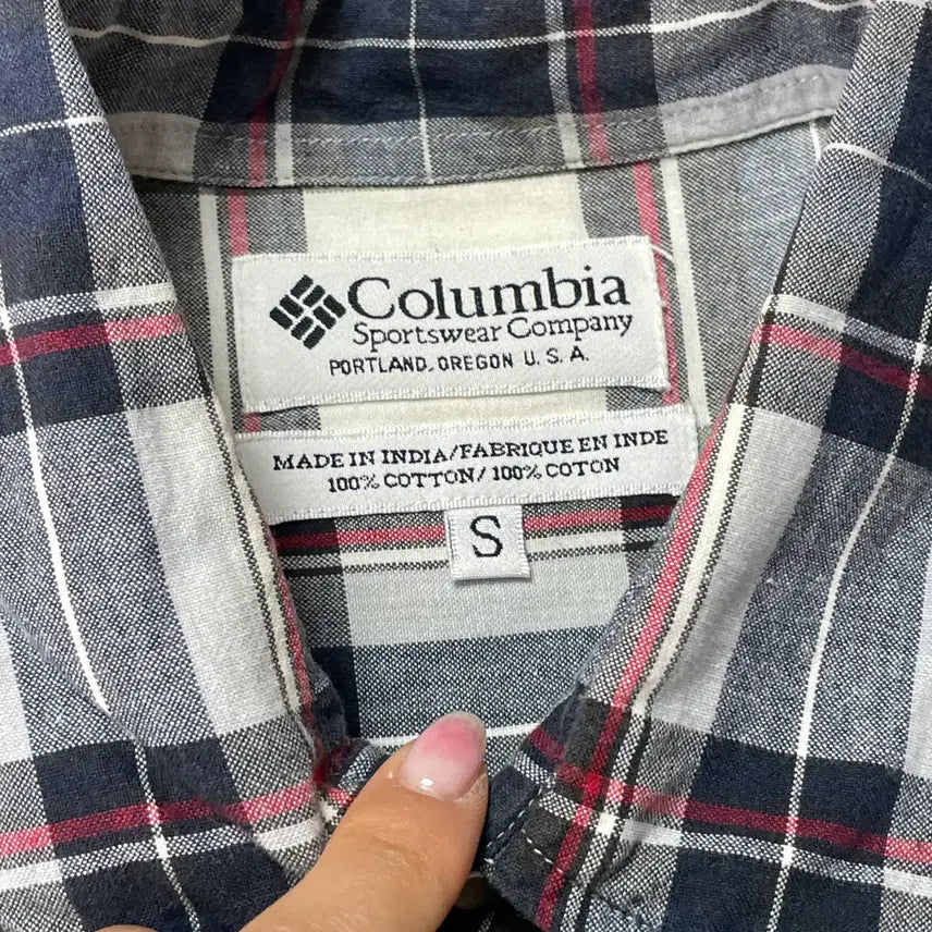 [BUNJANG] Columbia One Pocket Checkered Short Sleeve Shirt - Size S / 컬럼비아 원포켓 체크 반팔셔츠 S