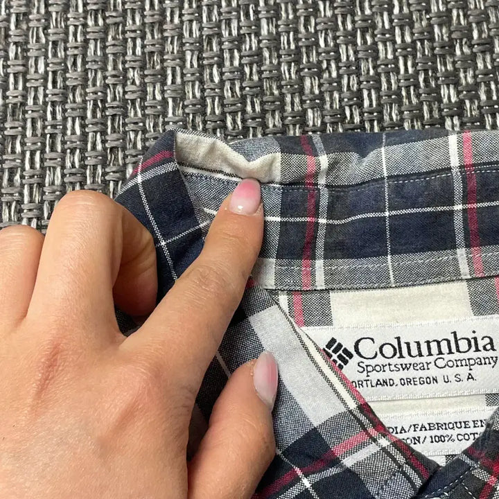 [BUNJANG] Columbia One Pocket Checkered Short Sleeve Shirt - Size S / 컬럼비아 원포켓 체크 반팔셔츠 S