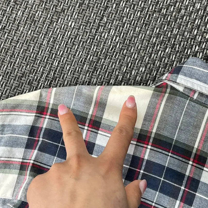 [BUNJANG] Columbia One Pocket Checkered Short Sleeve Shirt - Size S / 컬럼비아 원포켓 체크 반팔셔츠 S