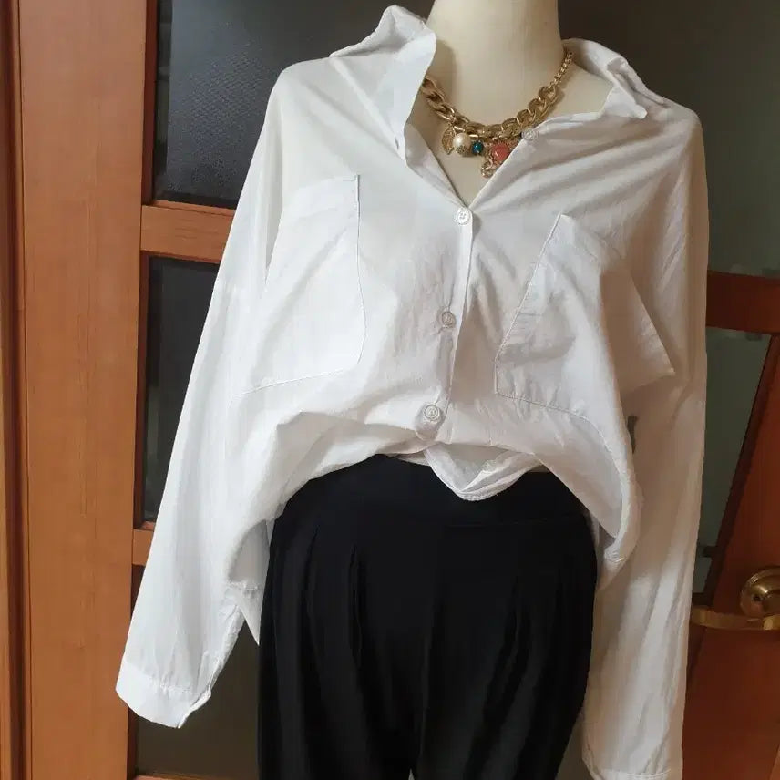 [BUNJANG] Dint Oversized Pocket Long Shirt / (새제품)딘트 빅볼룸포켓 박시 롱셔츠