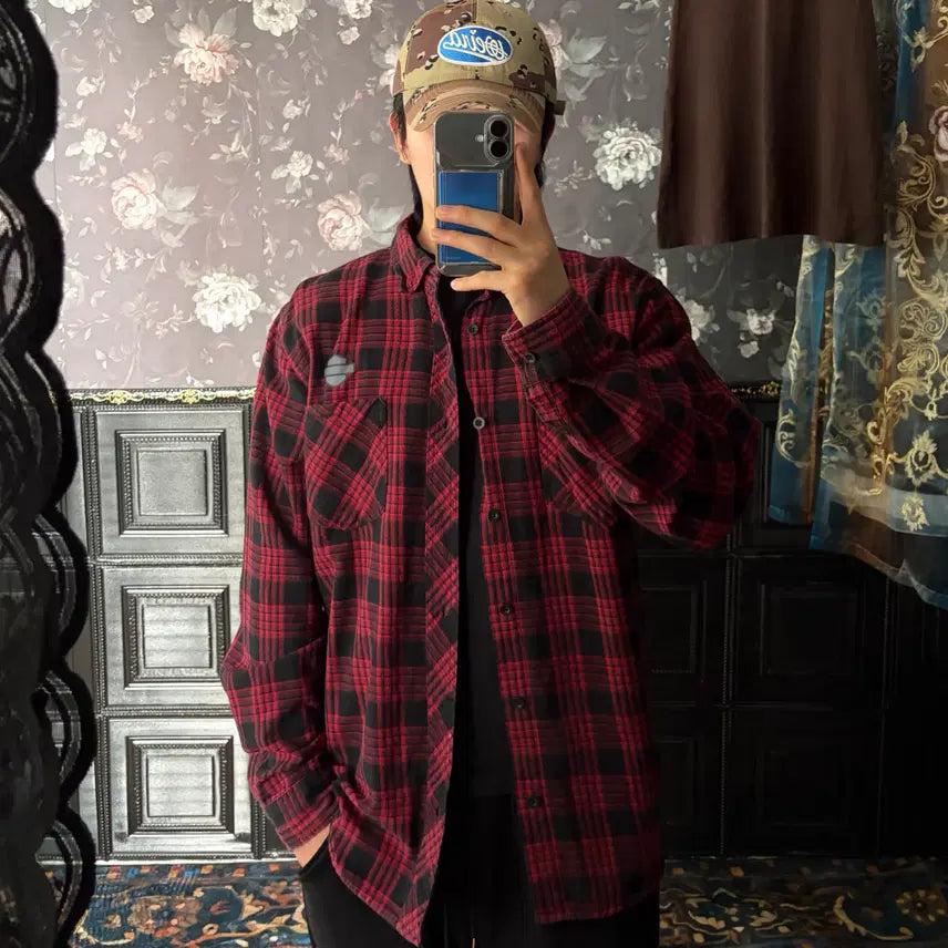 [BUNJANG] Harley-Davidson Checkered Shirt / a264) 할리데이비슨 체크 셔츠