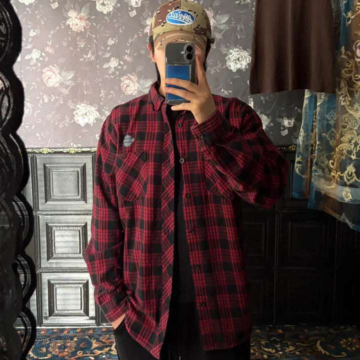 [BUNJANG] Harley-Davidson Checkered Shirt / a264) 할리데이비슨 체크 셔츠
