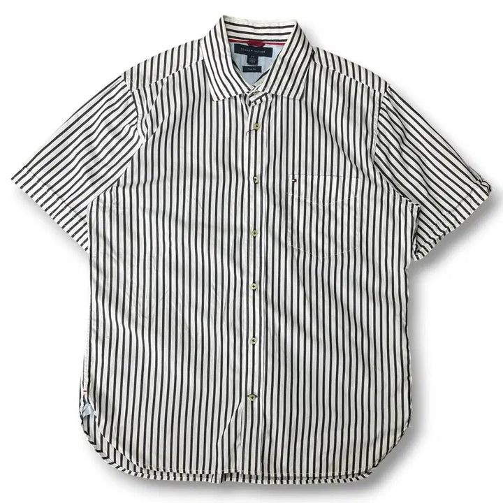 [BUNJANG] Tommy Hilfiger Striped Trim Fit Short Sleeve Shirt L / 타미힐피거 스트라이프 트림핏 반팔 셔츠 L