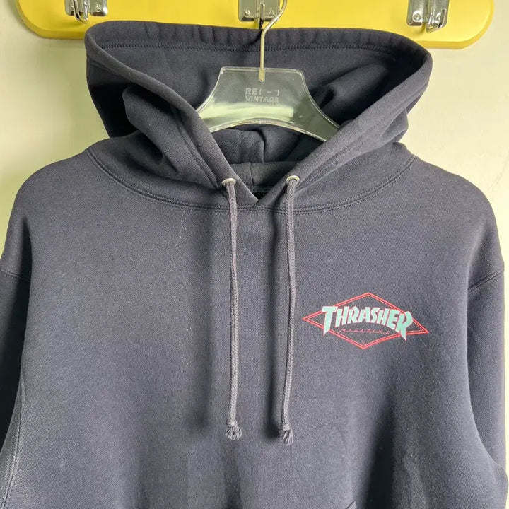 [BUNJANG] Thrasher Diamond Logo Navy Hoodie M / 트레셔 다이아몬드 로고 네이비 후드티 M