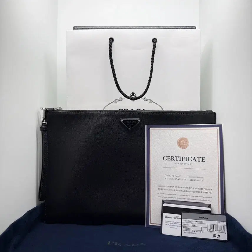 [BUNJANG] Prada Saffiano Leather Clutch Bag 2NH001 / [프라다] 사피아노 삼각로고 소가죽 클러치백 2NH001 / A급