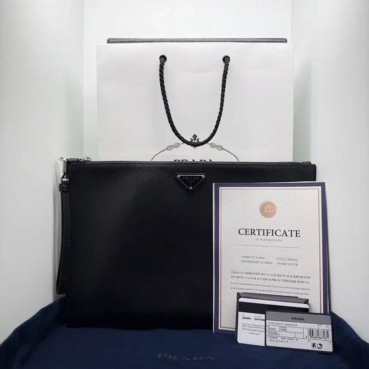 [BUNJANG] Prada Saffiano Leather Clutch Bag 2NH001 / [프라다] 사피아노 삼각로고 소가죽 클러치백 2NH001 / A급