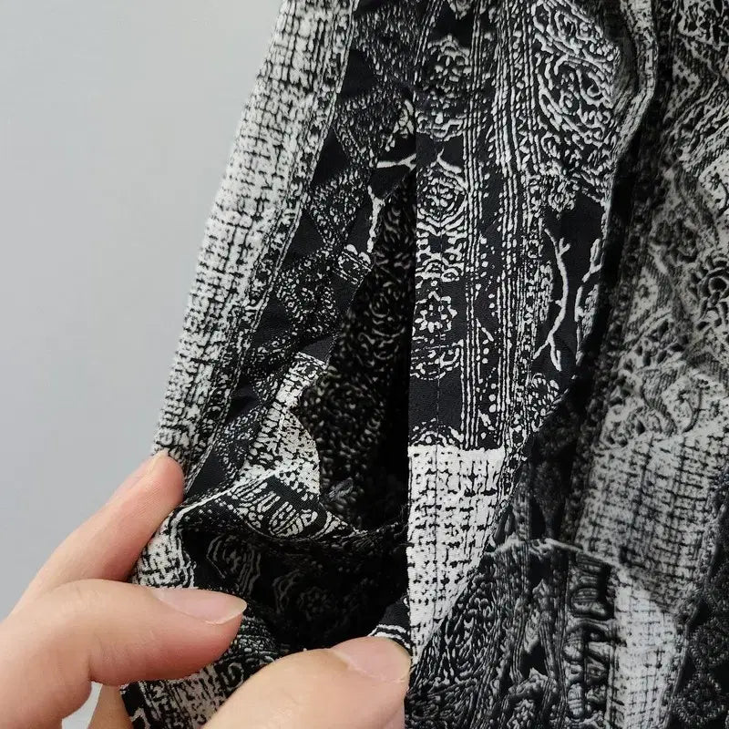 [BUNJANG] Vintage Ethnic Hippie Black Pants / 빈티지 에스닉 히피 밴딩 블랙 바지