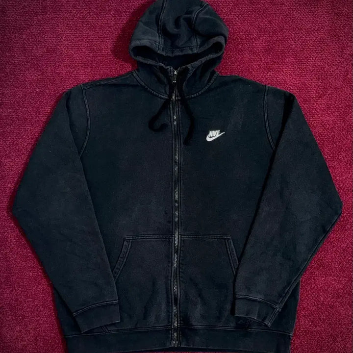[BUNJANG] Nike Swoosh Patch Hoodie Zip-up Black XL / 나이키 스우시 패치 후드집업 블랙 XL
