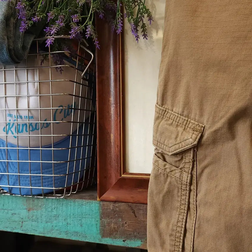 [BUNJANG] Carhartt Ripstop Cargo Pants / 칼하트 워크팬츠 립스탑 카고 팬츠 브라운 33x32
