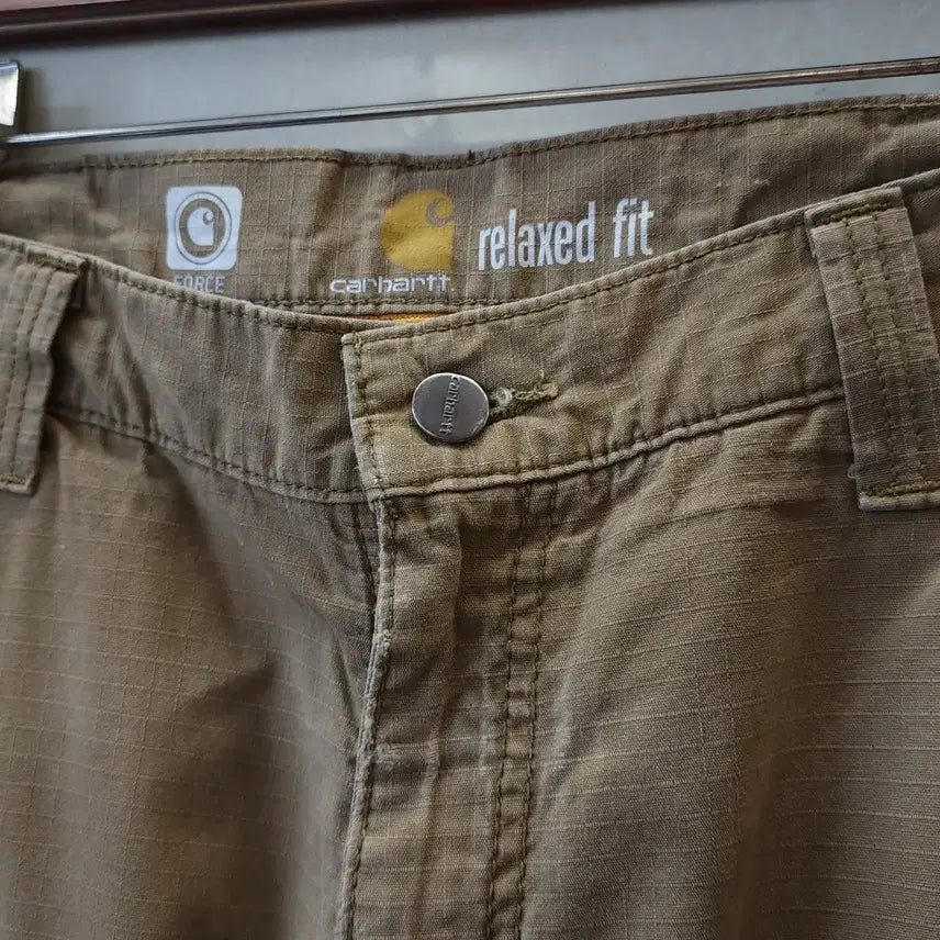 [BUNJANG] Carhartt Ripstop Cargo Pants / 칼하트 워크팬츠 립스탑 카고 팬츠 브라운 33x32