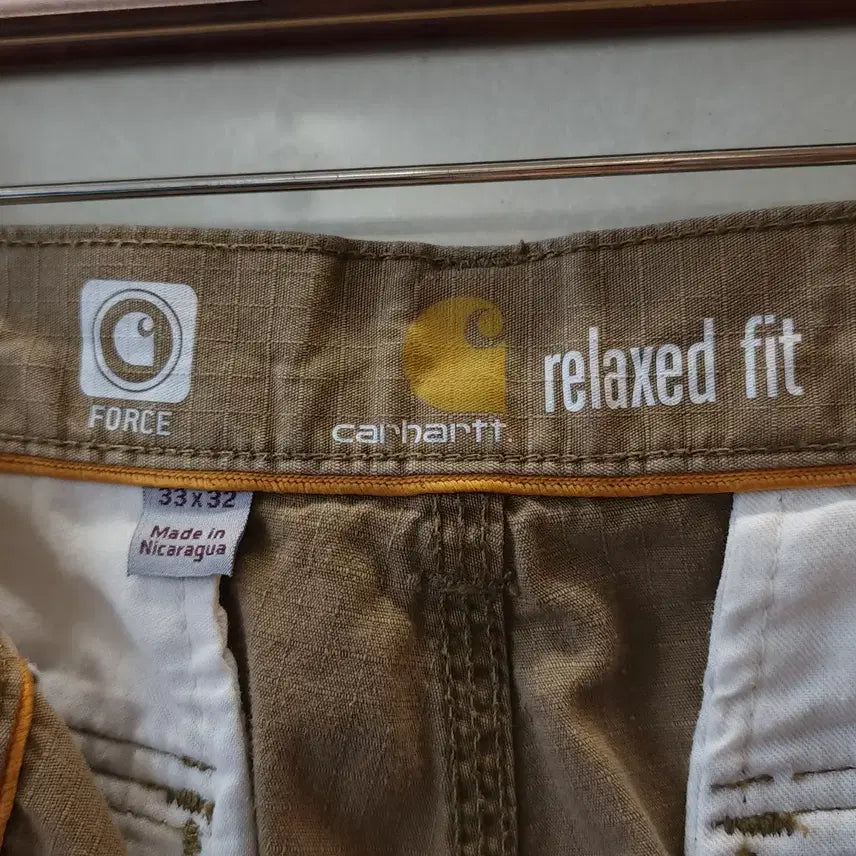 [BUNJANG] Carhartt Ripstop Cargo Pants / 칼하트 워크팬츠 립스탑 카고 팬츠 브라운 33x32