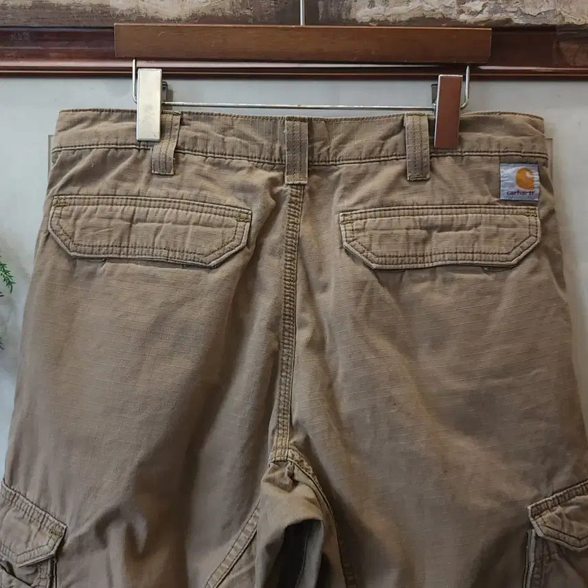 [BUNJANG] Carhartt Ripstop Cargo Pants / 칼하트 워크팬츠 립스탑 카고 팬츠 브라운 33x32