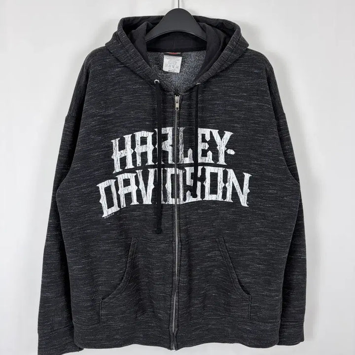 [BUNJANG] Harley-Davidson Big Logo Hooded Zip-up Jacket / a265) 할리데이비슨 빅로고 후드집업