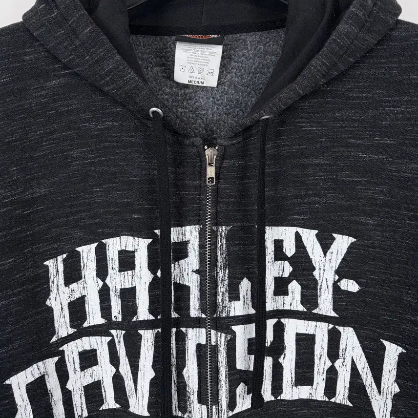 [BUNJANG] Harley-Davidson Big Logo Hooded Zip-up Jacket / a265) 할리데이비슨 빅로고 후드집업