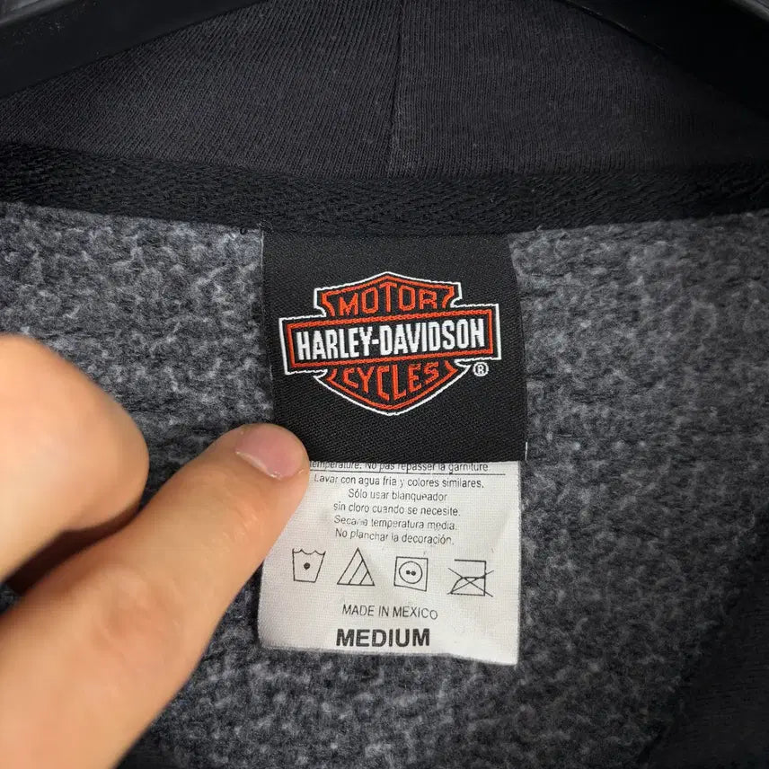 [BUNJANG] Harley-Davidson Big Logo Hooded Zip-up Jacket / a265) 할리데이비슨 빅로고 후드집업