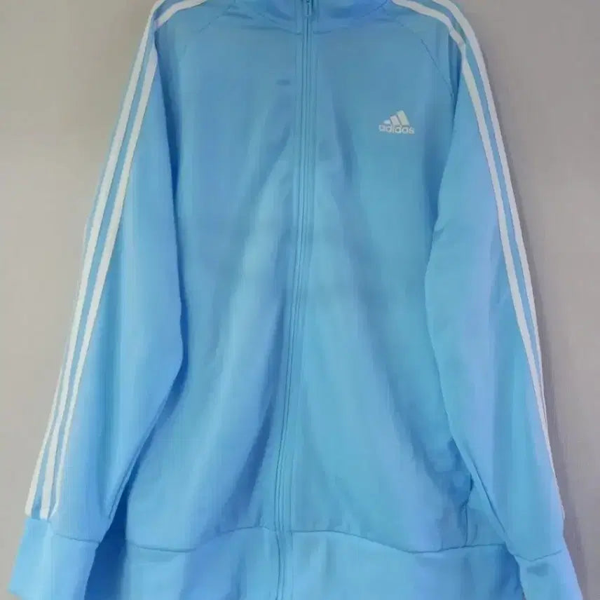 [BUNJANG] Adidas Sky Blue Track Top Jersey Jacket (Size 110) / 아디다스 희귀 대장급 연하늘 스카이블루 트랙탑 저지 져지집업 110