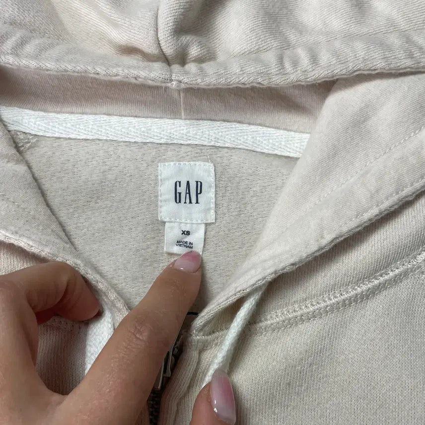 [BUNJANG] GAP Cream Hoodie Jacket XS / GAP 갭 크림 후드집업 xs
