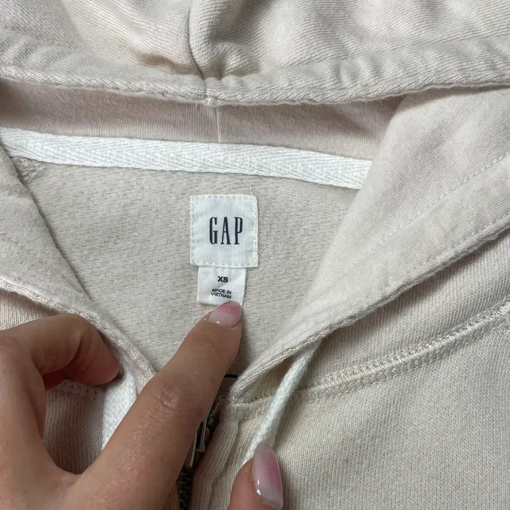 [BUNJANG] GAP Cream Hoodie Jacket XS / GAP 갭 크림 후드집업 xs