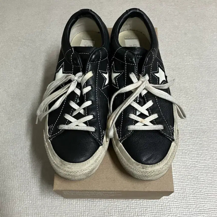 [BUNJANG] Converse John Varvatos Black Leather Sneakers / 컨버스 원스타 존바바토스 블랙 레더 240