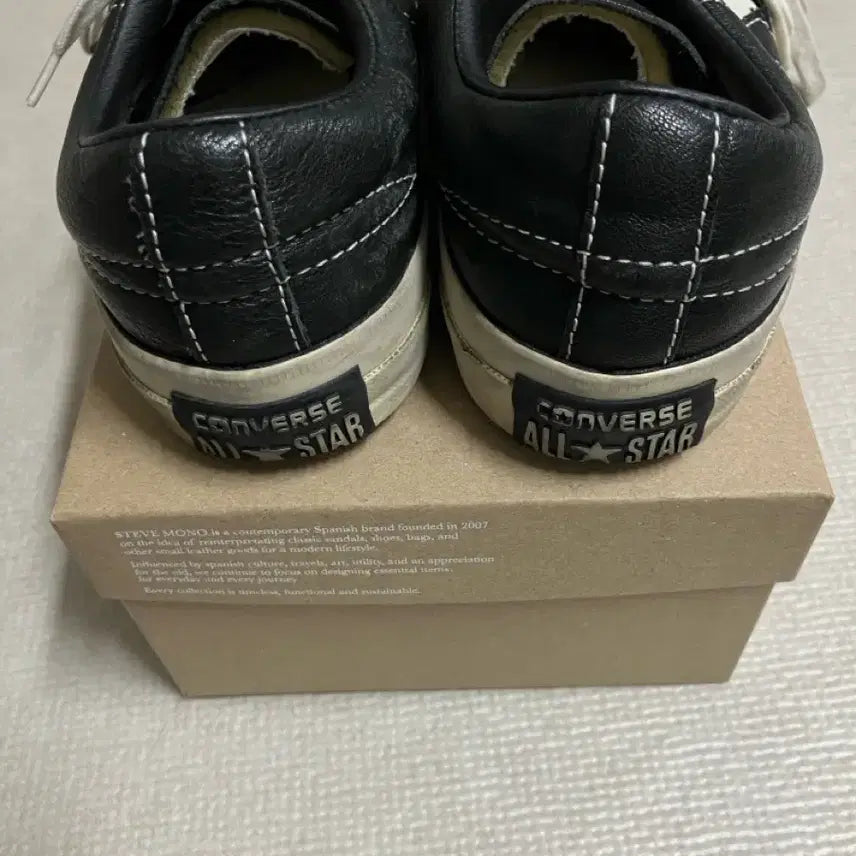 [BUNJANG] Converse John Varvatos Black Leather Sneakers / 컨버스 원스타 존바바토스 블랙 레더 240