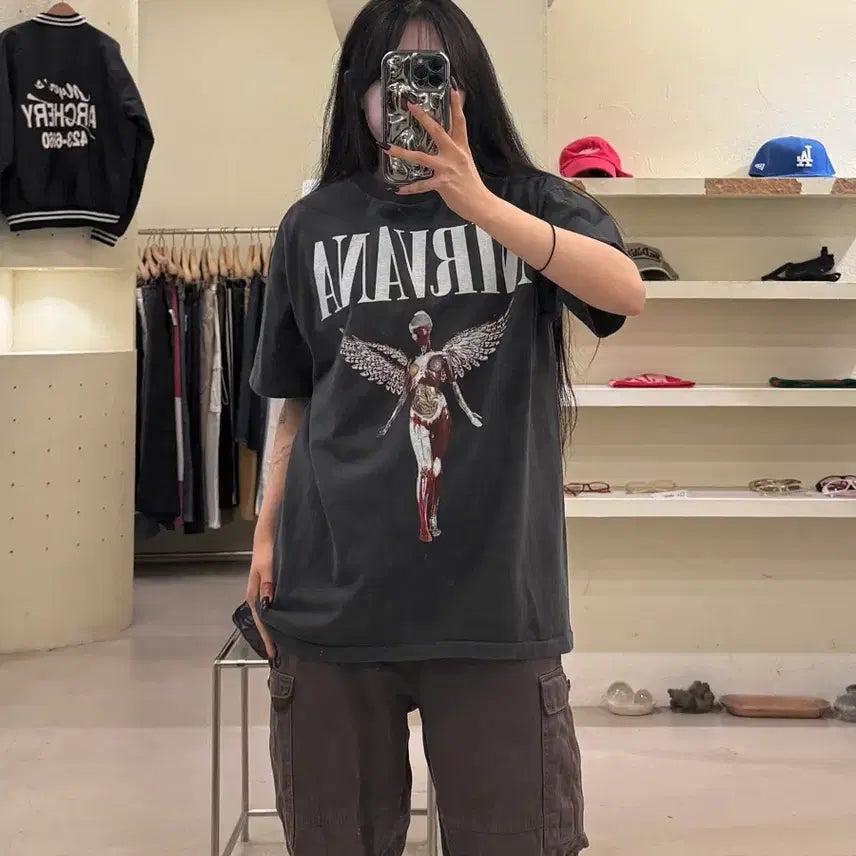[SOLD OUT] 빈티지 너바나 3집 앨범 프린팅 반팔 티셔츠 U1579