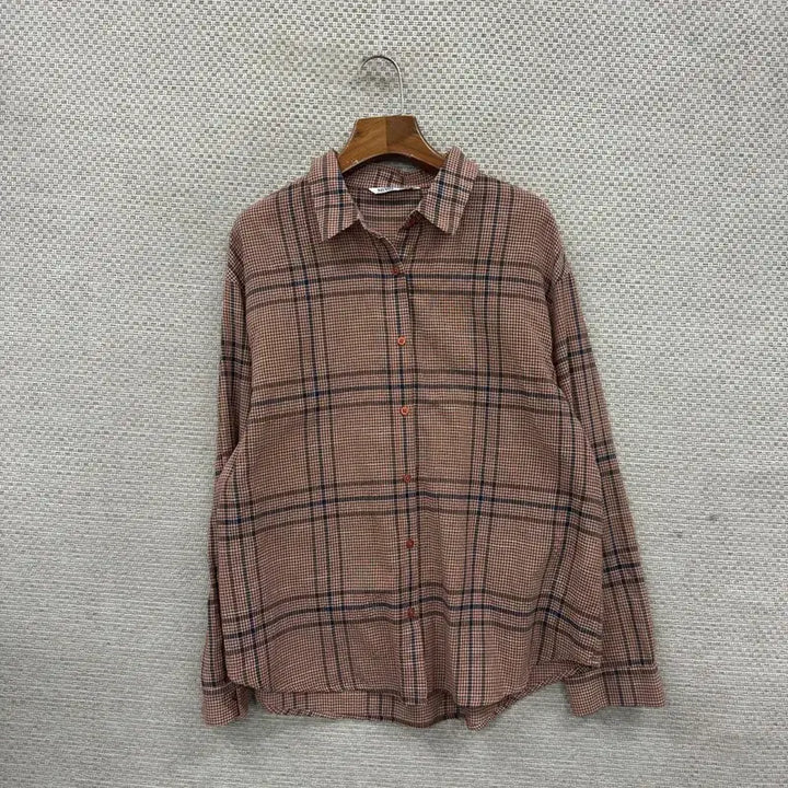[BUNJANG] MIXXO Casual Checkered Long Sleeve Shirt L / 미쏘 캐주얼 여름 체크 긴팔 셔츠 L A09405
