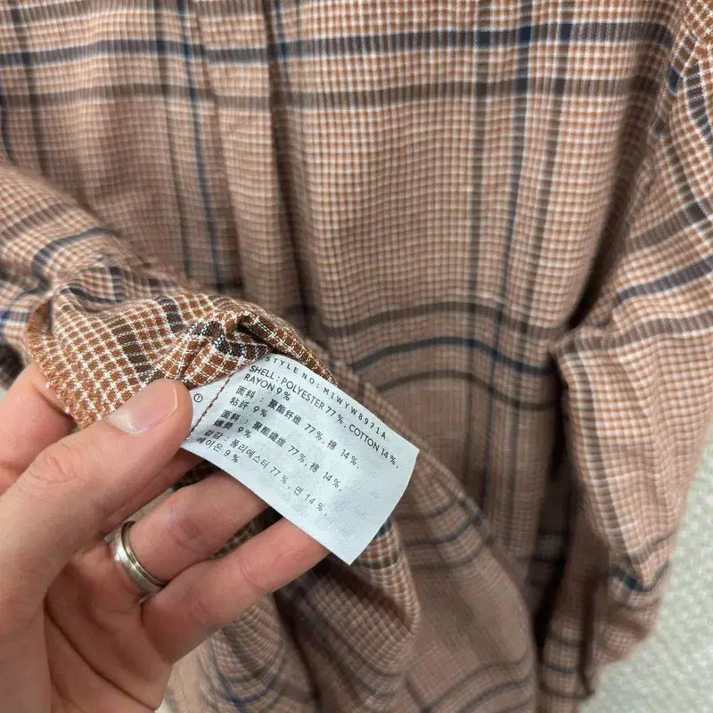 [BUNJANG] MIXXO Casual Checkered Long Sleeve Shirt L / 미쏘 캐주얼 여름 체크 긴팔 셔츠 L A09405