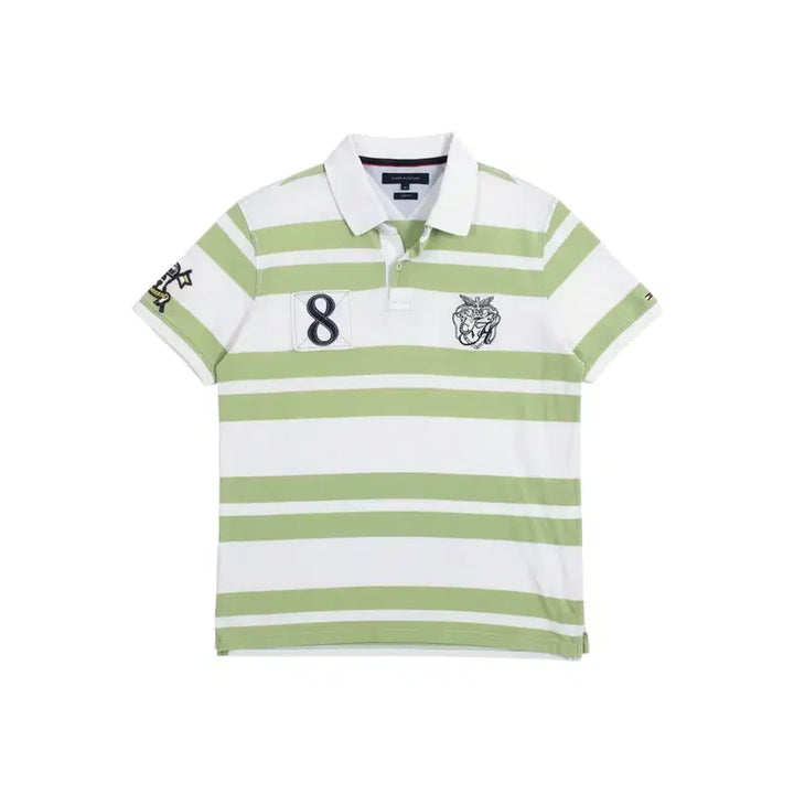 [BUNJANG] Tommy Hilfiger Embroidered Striped Polo Shirt XL / 남성XL / 타미힐피거 자수 단가라 카라티GN 26-11